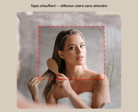 Miroir irrégulier avec éclairage, 64×104 cm, bicolore, interrupteur tactile, tapis chauffant #5