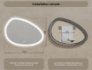 Miroir irrégulier avec éclairage, 114×84 cm, bicolore, interrupteur tactile, tapis chauffant #8