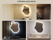 Miroir irrégulier avec éclairage, 74×94 cm, bicolore, interrupteur tactile, tapis chauffant #2