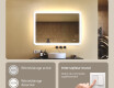 Miroir de salle de bains arrondi avec éclairage LED, 100×70 cm, bicolore, interrupteur tactile, tapis chauffant #4