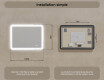 Miroir de salle de bains arrondi avec éclairage LED, 100×70 cm, bicolore, interrupteur tactile, tapis chauffant #8