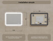 Miroir de salle de bains arrondi avec éclairage LED, 120×70 cm, bicolore, interrupteur tactile, tapis chauffant #8