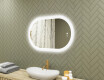 Miroir de salle de bains éclairé, 80×50 cm, bicolore, interrupteur tactile, tapis chauffant