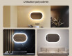 Miroir de salle de bains éclairé, 80×50 cm, bicolore, interrupteur tactile, tapis chauffant #2
