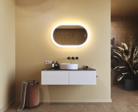 Miroir de salle de bains éclairé, 80×50 cm, bicolore, interrupteur tactile, tapis chauffant #9
