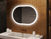 Miroir de salle de bains éclairé, 100×70 cm, bicolore, interrupteur tactile, tapis chauffant