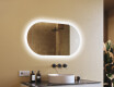 Miroir de salle de bains éclairé, 120×70 cm, bicolore, interrupteur tactile, tapis chauffant