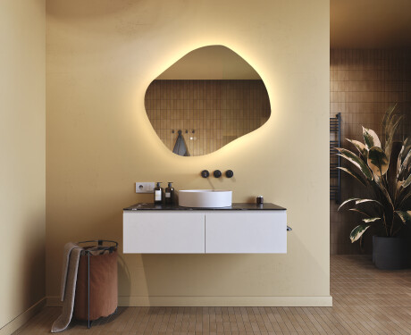 Miroir de salle de bains avec éclairage, 84×74 cm, bicolore, interrupteur tactile, tapis chauffant #9