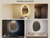 Miroir irrégulier avec éclairage, 64×94 cm, bicolore, interrupteur tactile, tapis chauffant #2