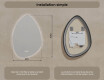 Miroir irrégulier avec éclairage, 64×94 cm, bicolore, interrupteur tactile, tapis chauffant #8