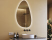 Miroir irrégulier avec éclairage, 64×104 cm, bicolore, interrupteur tactile, tapis chauffant