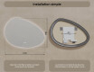 Miroir irrégulier avec éclairage, 114×84 cm, bicolore, interrupteur tactile, tapis chauffant #8