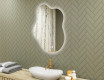 Miroir irrégulier avec éclairage, 74×94 cm, bicolore, interrupteur tactile, tapis chauffant