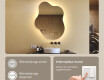 Miroir irrégulier avec éclairage, 74×94 cm, bicolore, interrupteur tactile, tapis chauffant #4