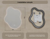 Miroir irrégulier avec éclairage, 74×94 cm, bicolore, interrupteur tactile, tapis chauffant #8