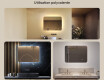 Miroir de salle de bains arrondi avec éclairage LED, 80×60 cm, bicolore, interrupteur tactile, tapis chauffant #2