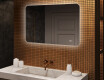 Miroir de salle de bains arrondi avec éclairage LED, 100×70 cm, bicolore, interrupteur tactile, tapis chauffant