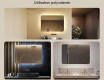 Miroir de salle de bains arrondi avec éclairage LED, 100×70 cm, bicolore, interrupteur tactile, tapis chauffant #2