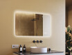 Miroir de salle de bains arrondi avec éclairage LED, 120×70 cm, bicolore, interrupteur tactile, tapis chauffant