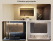 Miroir de salle de bains arrondi avec éclairage LED, 120×70 cm, bicolore, interrupteur tactile, tapis chauffant #2
