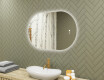 Miroir de salle de bains éclairé, 80×50 cm, bicolore, interrupteur tactile, tapis chauffant