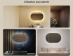 Miroir de salle de bains éclairé, 80×50 cm, bicolore, interrupteur tactile, tapis chauffant #2