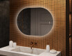 Miroir de salle de bains éclairé, 100×70 cm, bicolore, interrupteur tactile, tapis chauffant