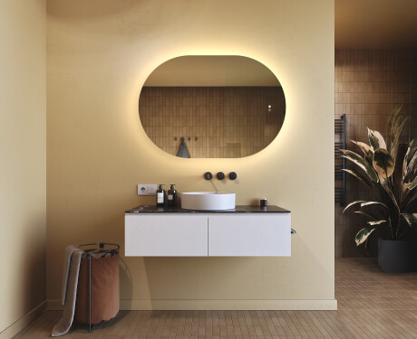Miroir de salle de bains éclairé, 100×70 cm, bicolore, interrupteur tactile, tapis chauffant #9