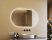 Miroir de salle de bains éclairé, 120×70 cm, bicolore, interrupteur tactile, tapis chauffant