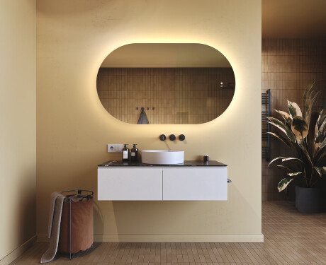 Miroir de salle de bains éclairé, 120×70 cm, bicolore, interrupteur tactile, tapis chauffant #9
