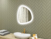 Miroir irrégulier avec éclairage, 64×64 cm, bicolore, interrupteur tactile, tapis chauffant