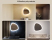 Miroir irrégulier avec éclairage, 64×64 cm, bicolore, interrupteur tactile, tapis chauffant #2
