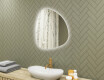 Miroir irrégulier avec éclairage, 64×64 cm, bicolore, interrupteur tactile, tapis chauffant
