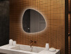 Miroir irrégulier avec éclairage, 74×74 cm, bicolore, interrupteur tactile, tapis chauffant