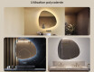 Miroir irrégulier avec éclairage, 94×94 cm, bicolore, interrupteur tactile, tapis chauffant #2