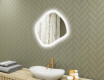 Miroir de salle de bain avec éclairage, 74×64 cm, double coloris, interrupteur tactile, tapis chauffant