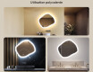 Miroir de salle de bain avec éclairage, 74×64 cm, double coloris, interrupteur tactile, tapis chauffant #2