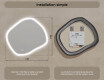 Miroir de salle de bain avec éclairage, 74×64 cm, double coloris, interrupteur tactile, tapis chauffant #8