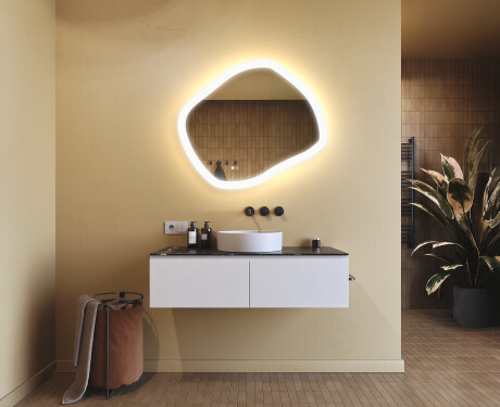 Miroir de salle de bain avec éclairage, 74×64 cm, double coloris, interrupteur tactile, tapis chauffant #9