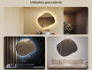 Miroir de salle de bains avec éclairage, 74×64 cm, bicolore, interrupteur tactile, tapis chauffant #2