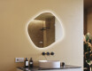 Miroir de salle de bains éclairé, 94×84 cm, bicolore, interrupteur tactile, tapis chauffant