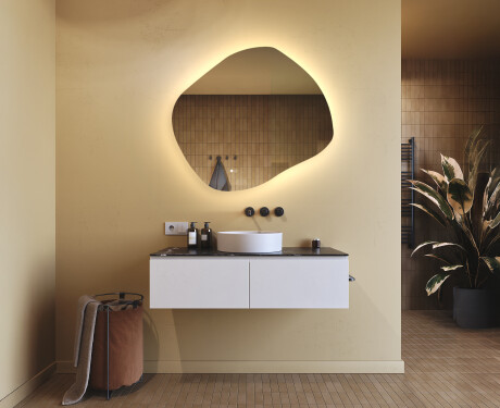 Miroir de salle de bains éclairé, 94×84 cm, bicolore, interrupteur tactile, tapis chauffant #9