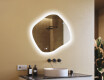 Miroir de salle de bains avec éclairage, 104×94 cm, bicolore, interrupteur tactile, tapis chauffant