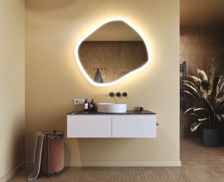 Miroir de salle de bains avec éclairage, 104×94 cm, bicolore, interrupteur tactile, tapis chauffant #9