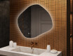 Miroir de salle de bains avec éclairage, 104×94 cm, bicolore, interrupteur tactile, tapis chauffant