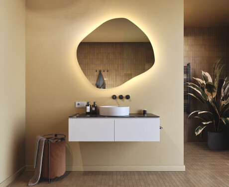 Miroir de salle de bains avec éclairage, 104×94 cm, bicolore, interrupteur tactile, tapis chauffant #9