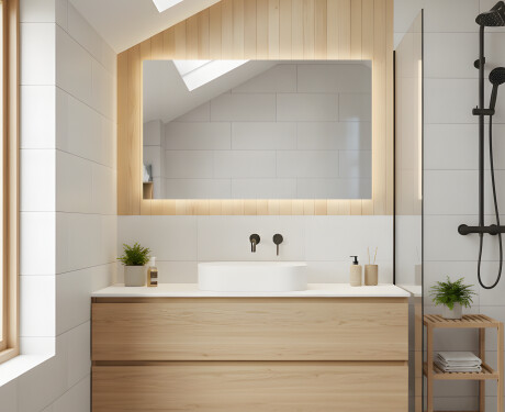 Miroir de salle de bain éclairé 60x80/80x60 cm avec lumière neutre 4500K
