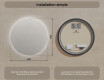 Miroir de salle de bain rond éclairé 60 cm avec lumière neutre 4500K #6