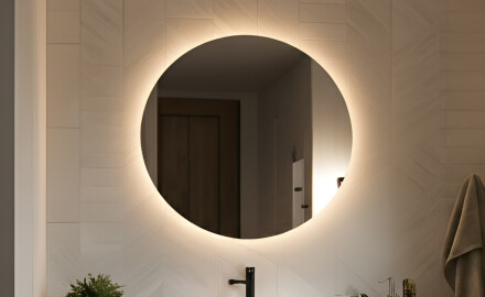 Miroir de salle de bain rond éclairé 60 cm avec lumière neutre 4500K