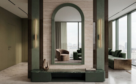 Miroir moderne avec cadre ARCUS en MDF laqué